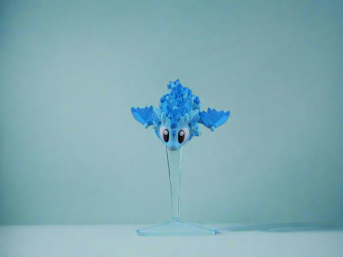 Crystal Dragon 3D printed articulated flexi dragon, FlexiFriends3D