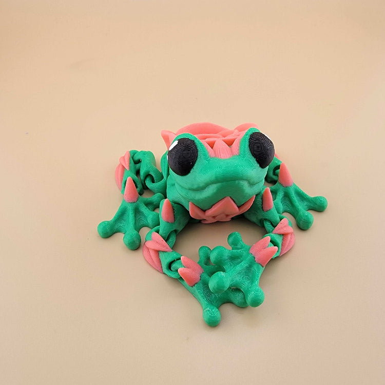 Cute Rose Frog with pink rose