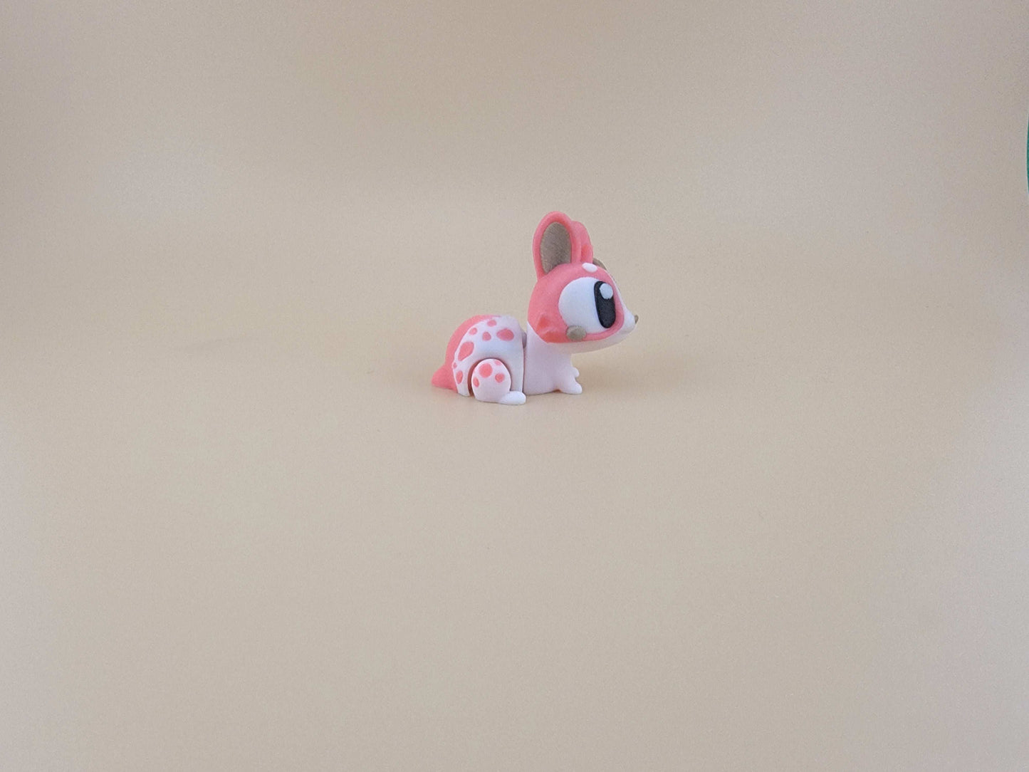 White with Pink spots bunny flexi 3d printed easter basket idea
