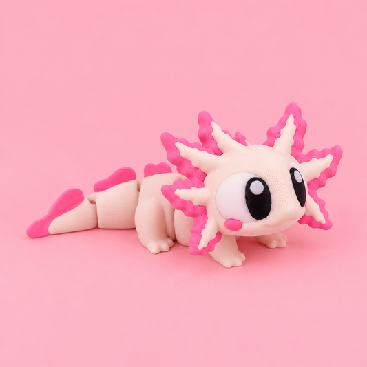 Articulated Axolotl Desk Pet – 3D Printed Flexi Fidget Toy
