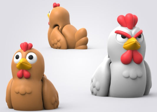 3D printed chicken figure – cute desk pet fidget toy