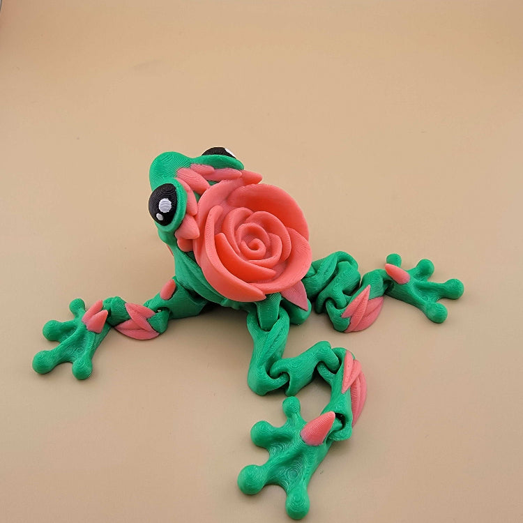 Cute Rose Frog Back View 3d Printed