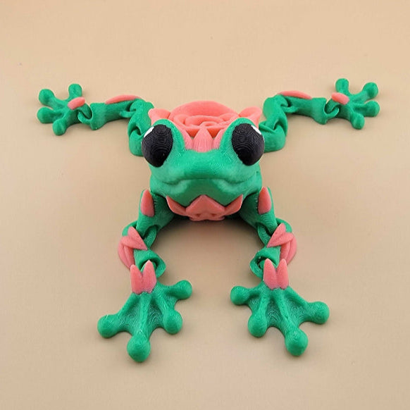 Cute Rose Frog Stretched out 3d Printed