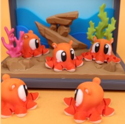 3D printed dumbo octopus – cute sea creature desk pet