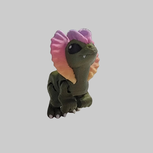 Mini Frill Dino Articulated Fidget Toy – 3D Printed Desk Pet