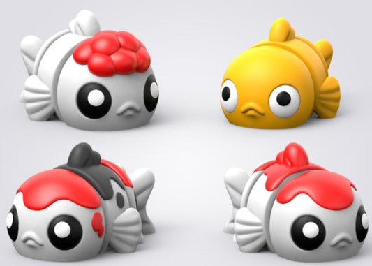 3D printed goldfish figure – cute fish desk décor