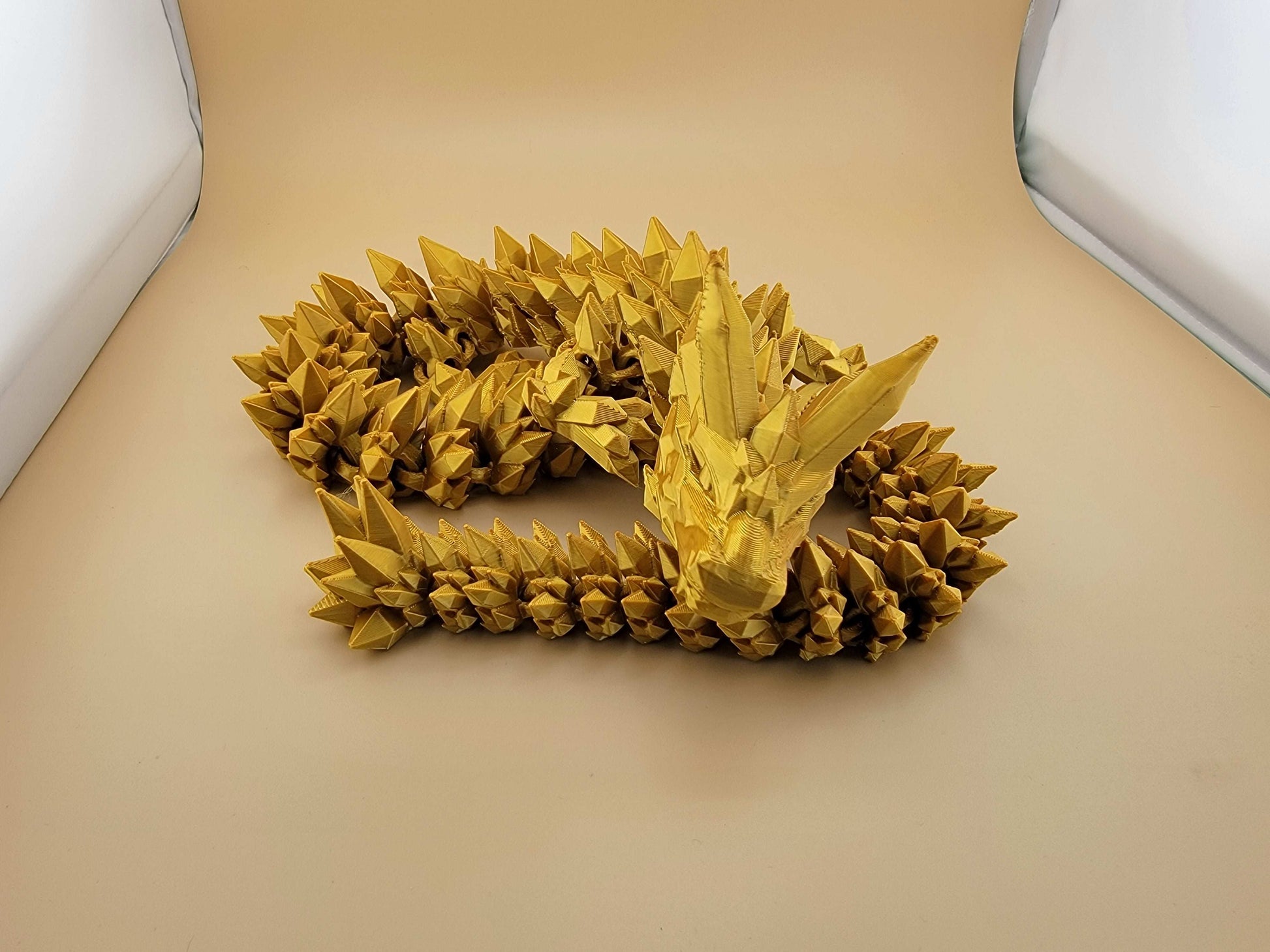 Golden Crystal Dragon Coiled