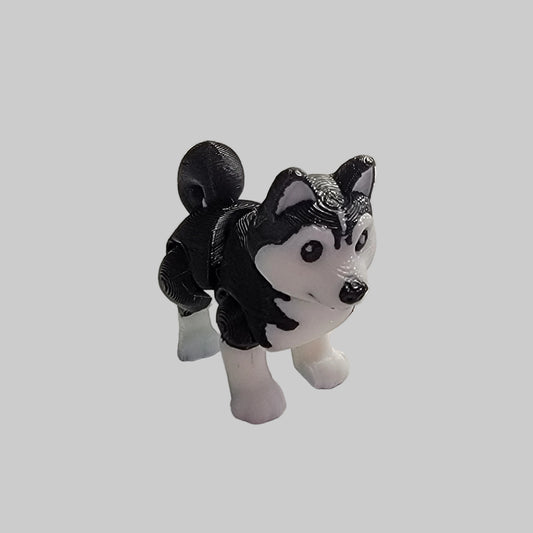 Mini Husky Articulated Fidget Toy – 3D Printed Desk Pet