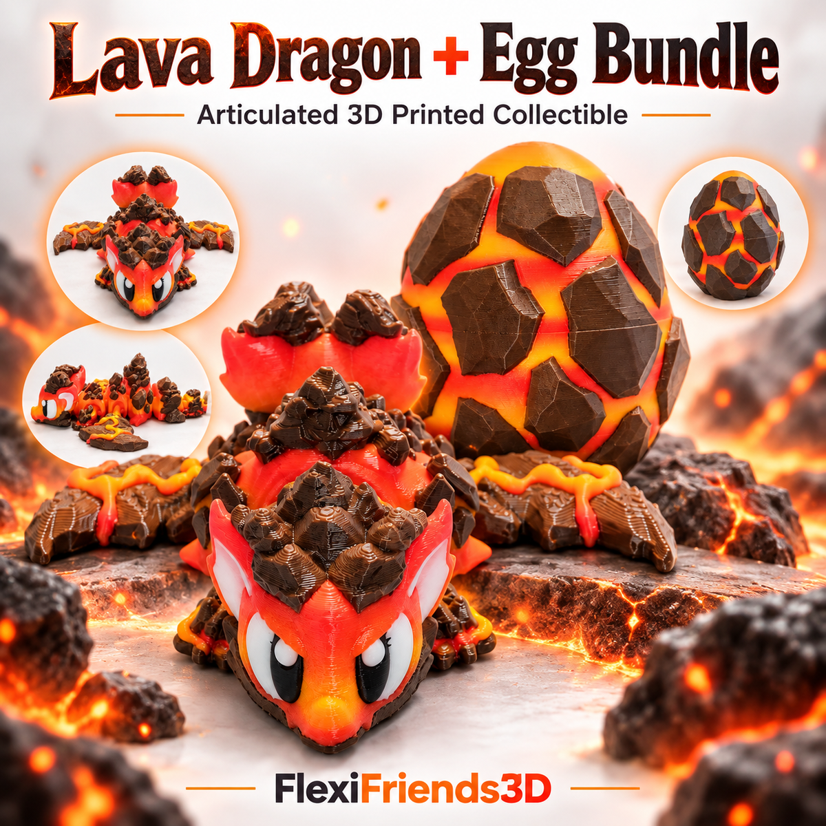 Articulated Lava Dragon – 3D Printed Dragon & Egg