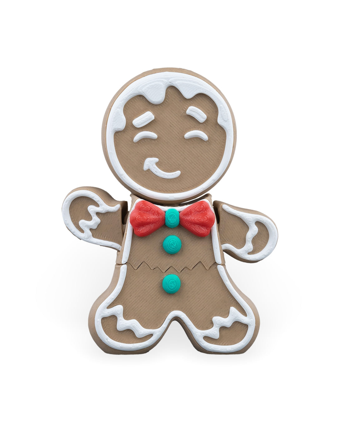 Articulated gingerbread man – Mr Crumbles 3D printed ornament