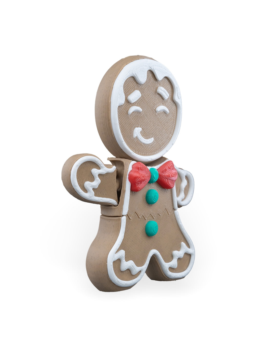 3D printed gingerbread man side view – cute holiday ornament