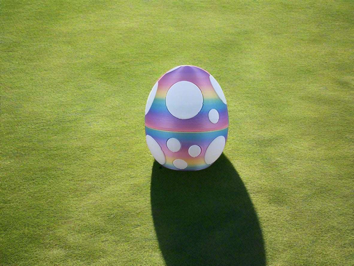 Multi-colored 3d printed easter egg for bunnies or small flexi friend.