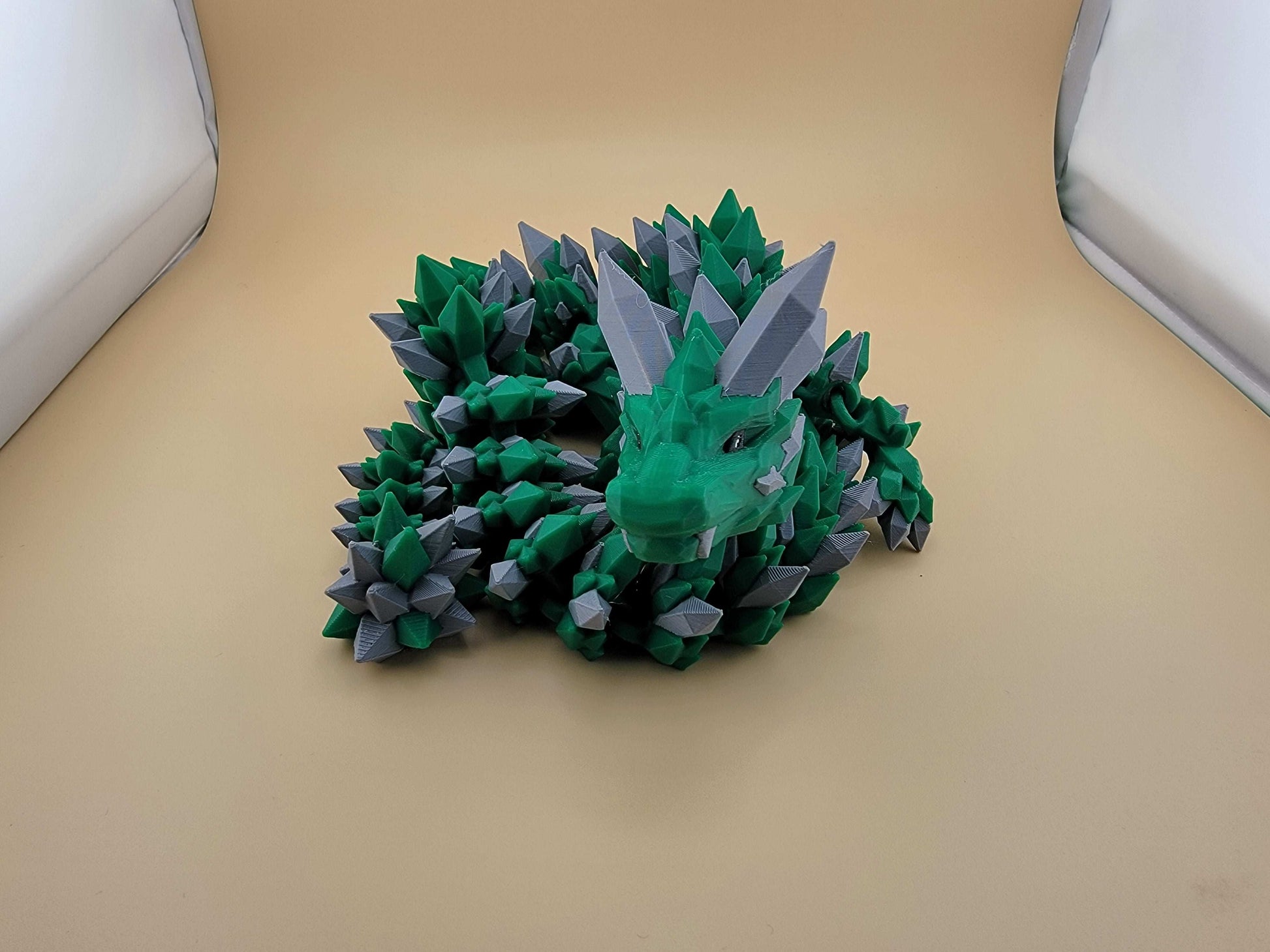 Payson Crystal Dragon in Green and Gray school colors