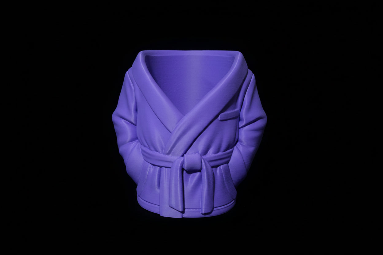 Purple Bathrobe Can Holder