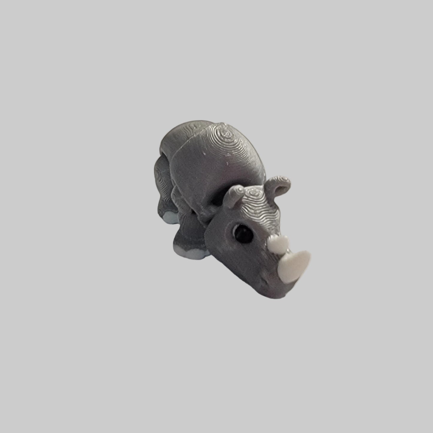 Mini Rhino Articulated Fidget Toy – 3D Printed Desk Pet