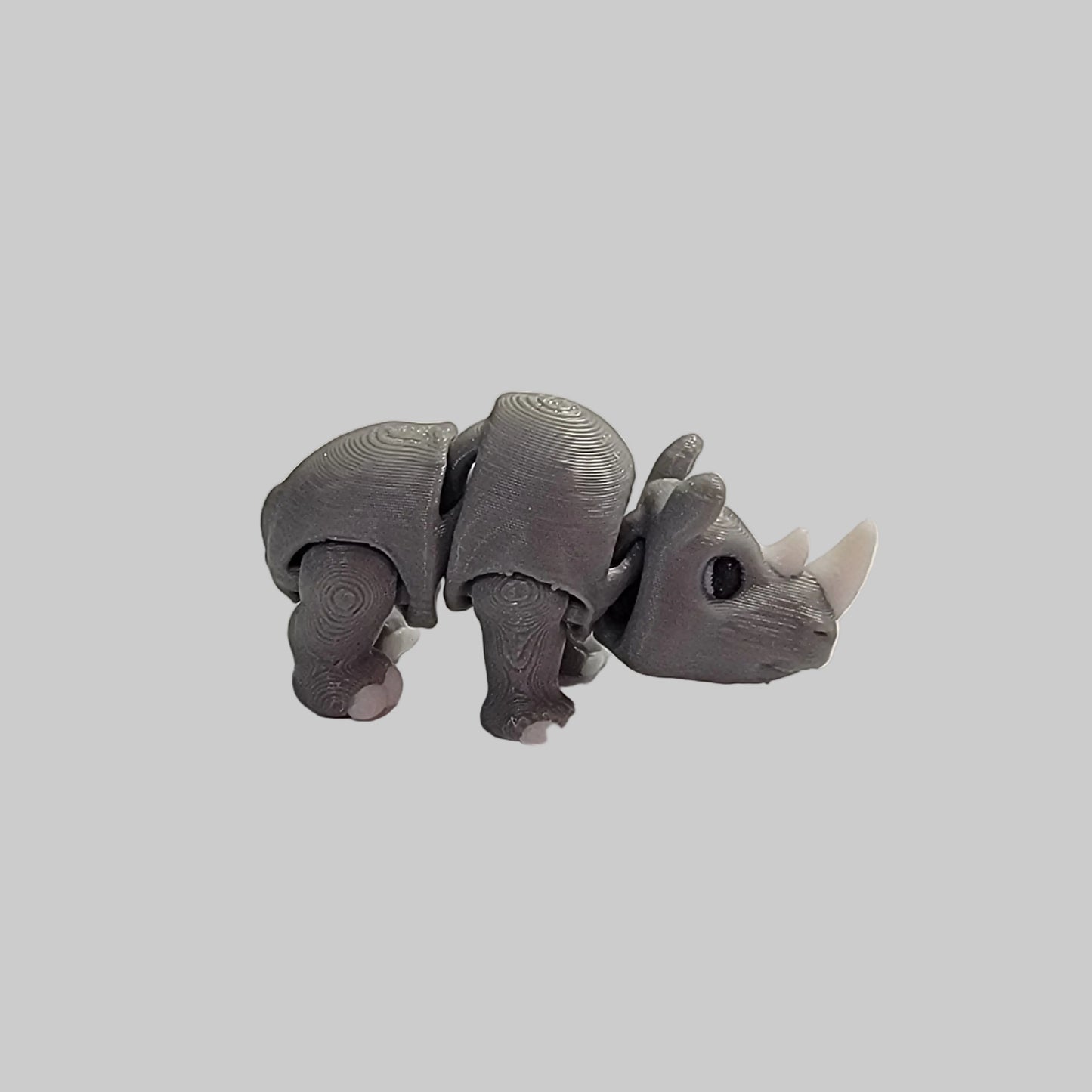 Mini Rhino Articulated Fidget Toy – 3D Printed Desk Pet