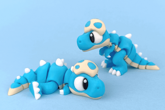 Baby T-Rex Dinosaur with shell on head 3d printed flexi