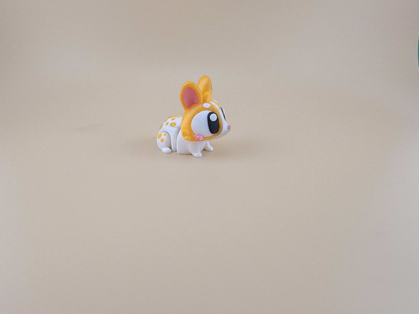 White with yellow spots bunny flexi 3d printed easter basket idea