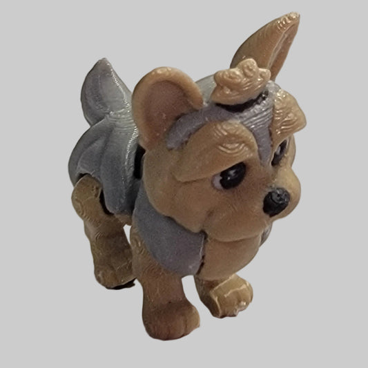 Mini Yorkshire Terrier Articulated Fidget Toy – 3D Printed Desk Pet