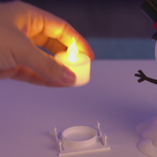 3D printed happy snowman table lamp – cheerful holiday décor