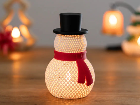 Snowman tealight holder – 3D printed lattice winter holiday décor