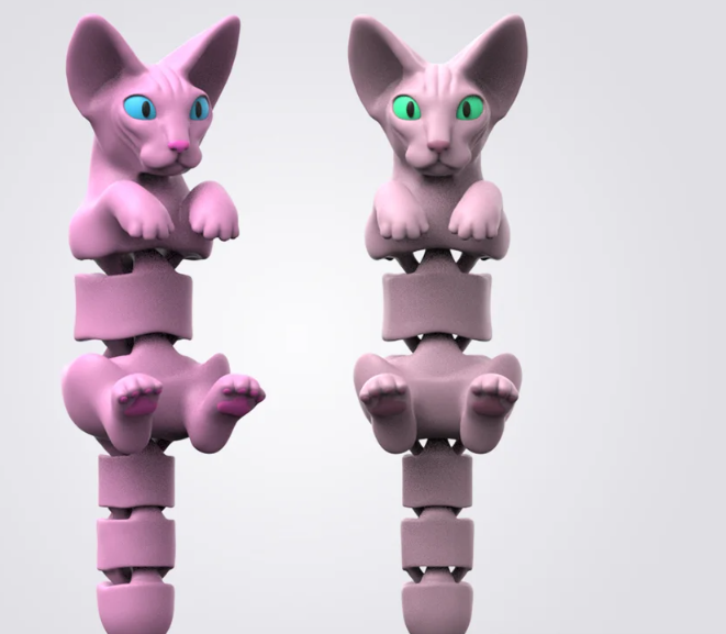 Articulated Sphynx Cat Fidget Toy – Mini Cat Desk Pet
